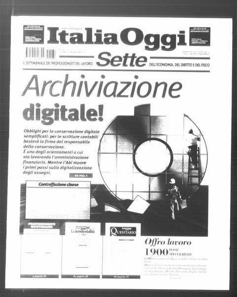 Italia oggi : quotidiano di economia finanza e politica